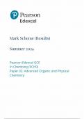  2024 Pearson Edexcel  A Level GCE Chemistry PAPER 2 MARK SCHEME &lpar;9CH0&sol;02&semi; Advanced Organic and Physical Chemistry
