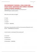 ENA EMERGENCY NURSING &sol;&sol; REAL EXAM AND STUDY GUIDE  QUESTIONS AND CORRECT ANSWERS LATEST&sol;&sol;ALREADY GRADED A&plus;