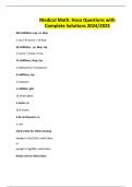 Medical Math&colon; Hosa Questions with Complete Solutions 2024&sol;2025