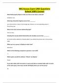 MIS Access Exam UNH Questions Solved 100&percnt; Correct