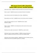 MIS Access Exam2 UNH &vert;Questions Solved 100&percnt; Correct&vert; Verified Solutions