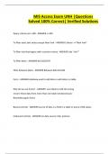 MIS Access Exam UNH &vert;Questions Solved 100&percnt; Correct&vert; Verified Solutions