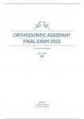 Orthodontic assistant FINAL EXAM