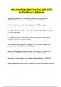 Map Knowledge Test Questions with 100&percnt; Verified Correct Solutions