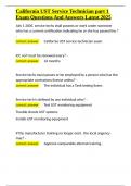 California UST Service Technician part 1 Exam Questions And Answers Latest 2025&period;docxCalifornia UST Service Technician part 1 Exam Questions And Answers Latest 2025&period;docx