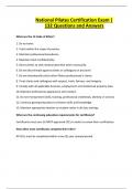 National Pilates Certification Exam &vert; 132 Questions and Answers