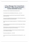 5 Guys Manager Test &vert; Actual Exam Questions &vert; 100&percnt; Correct Answers &vert; Verified 2025&sol;2026 Version