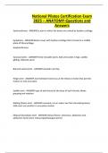 National Pilates Certification Exam 2025 &ndash; ANATOMY-Questions and Answers