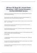 60-hour CE Shop SC &vert; Actual Exam Questions &vert; 100&percnt; Correct Answers &vert; Verified 2025&sol;2026 Version