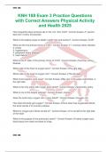 KNH 188 Exam 3 Practice Questions with Correct Answers Physical Activity and Health 2025