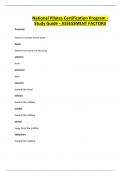 National Pilates Certification Program - Study Guide - ASSESSMENT FACTORS