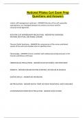 National Pilates Cert Exam Prep Questions and Answers