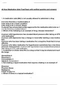 40 Hour Medication Aide Final Exam with verified question and answers