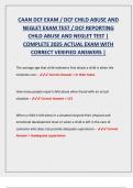 CAAN DCF EXAM &sol; DCF CHILD ABUSE AND  NEGLET EXAM TEST &sol; DCF REPORTING  CHILD ABUSE AND NEGLET TEST &vert;  COMPLETE 2025 ACTUAL EXAM WITH  CORRECT VERIFIED ANSWERS &vert; 