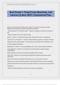 Real Estate U Final Exam Questions And Answers &vert;Latest 2025 &vert; Guaranteed Pass&period;
