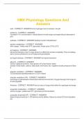 HMX Physiology Questions And  Answers