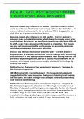 AQA A LEVEL PSYCHOLOGY PAPER 2 QUESTIONS AND ANSWERS