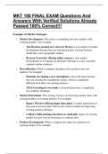 MKT 100 FINAL EXAM Questions And Answers With Verified Solutions Already Passed 100&percnt; Correct&excl;&excl;&excl;