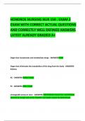  HONDROS NURSING NUR 150 &colon; EXAM 2 EXAM WITH CORRECT ACTUAL QUESTIONS AND CORRECTLY WELL DEFINED ANSWERS LATEST ALREADY GRADED A&plus; 
