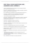 GRC FINAL EXAM  BUNDLEQUESTIONS AND ANSWERS