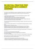 NU 220 FULL PRACTICE TEST QUESTIONS WITH CORRECT ANSWERS 