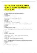 NU 220 FINAL REVIEW EXAM QUESTIONS WITH COMPLETE SOLUTIONS 