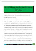 First Aid Exam Questions and Answers 100&percnt; Pass