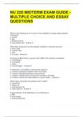 NU 220 MIDTERM EXAM GUIDE - MULTIPLE CHOICE AND ESSAY QUESTIONS 