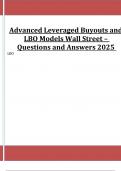 Advanced Leveraged Buyouts and LBO Models Wall Street &ndash; Questions and Answers 2025