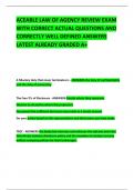 ACEABLE LAW OF AGENCY REVIEW EXAM WITH CORRECT ACTUAL QUESTIONS AND CORRECTLY WELL DEFINED ANSWERS LATEST ALREADY GRADED A&plus; 