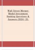 Wall Street Merger Model Investment Banking Questions & Answers 2024-25 