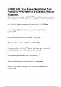 COMM 439 Final Exam Questions And Answers With Verified Solutions Already Passed&excl;&excl;&excl;