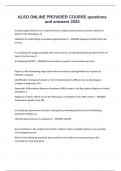 ALSO ONLINE PROVIDER COURSE questions and answers 2025