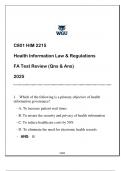 HIM 2215 &lpar;C801 Health Information Law & Regulations&rpar; FA Test Review &lpar;Qns & Ans&rpar; 2025&period;