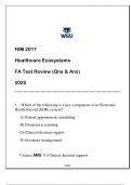 HIM 2011 Healthcare Ecosystems FA Test Review &lpar;Qns & Ans&rpar; 2025&period;