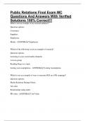 Public Relations Final Exam MC Questions And Answers With Verified Solutions 100&percnt; Correct&excl;&excl;&excl;