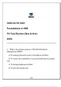 HLTH 3501 &lpar;C802 Foundations in IM&rpar; FA Test Review &lpar;Qns & Ans&rpar; 2025&period;