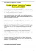 Florida Adjuster Licensing Practice Exam updated 2025