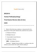 BIO2015 Human Pathophysiology Finals Exams Review 2025 &lpar;Qns & Ans