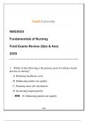 NSG3023 Fundamentals of Nursing Exams Review 2025 &lpar;Qns & Ans