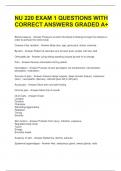 NU 220 EXAM 1 QUESTIONS WITH CORRECT ANSWERS GRADED A&plus; 