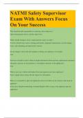 NATMI Safety Supervisor Exam With Answers Focus On Your Success