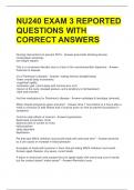 NU240 EXAM 3 REPORTED QUESTIONS WITH CORRECT ANSWERS 