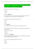 CP-FS PRACTICE EXAM 9 QUESTIONS  AND CORRECT ANSWERS 