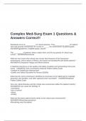 Complex Med-Surg Exam 1 Questions & Answers Correct&excl;&excl;
