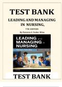 TEST BANK LEADING AND MANAGING IN NURSING 7TH EDITION YODER-WISE &comma;ALL Chapters covered