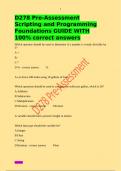 D278 Pre-Assessment Scripting and Programming Foundations GUIDE WITH 100&percnt; correct answers