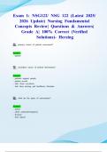 Exam 1&colon; NSG122&sol; NSG 122 &lpar;Latest 2025&sol; 2026 Update&rpar; Nursing Fundamental Concepts Review&vert; Questions & Answers&vert; Grade A&vert; 100&percnt; Correct &lpar;Verified Solutions&rpar;- Herzing