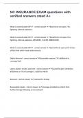NC INSURANCE EXAM questions with verified answers rated A&plus;