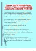 EMORY WOCN WOUND FINAL EXAM&lpar;SET 2025&rpar; &vert;GUARANTEED ACCURATE ANSWERS &vert;VERIFIED